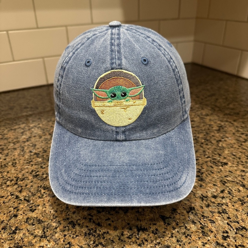Star Wars Grogu The Child Denim Dad Hat Strap Back Blue